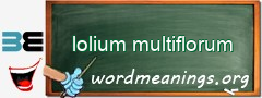 WordMeaning blackboard for lolium multiflorum